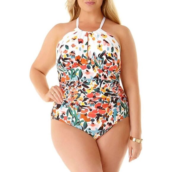 New. Anne Cole floral swimsuit. Size 16. Retails $119 - Picture 2 of 15